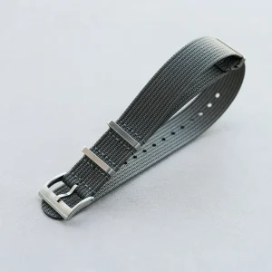 Premium Ribbed Kumaş Saat Kayışı - Smoke Gri
