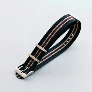 Premium Ribbed Kumaş Saat Kayışı - Siyah, Haki & Bordo