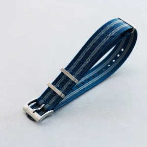 Premium Ribbed Kumaş Saat Kayışı - Navy & Mavi Bond