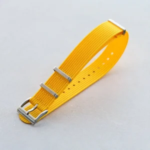 Premium Ribbed Kumaş Saat Kayışı - Lemon Sarı