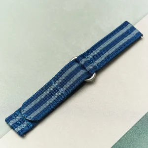 Premium Ribbed İki Parça Balistik Naylon Kayış - Navy & Mavi Bond