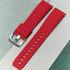 Curved Lug Kauçuk Kayış - Kırmızı