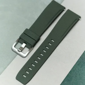 Curved Lug Kauçuk Kayış - Yeşil