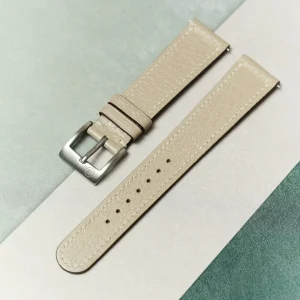 Vintage Tarzı Domuz Derisi Saat Kayışı - Beige Slimline - Hazır Stok