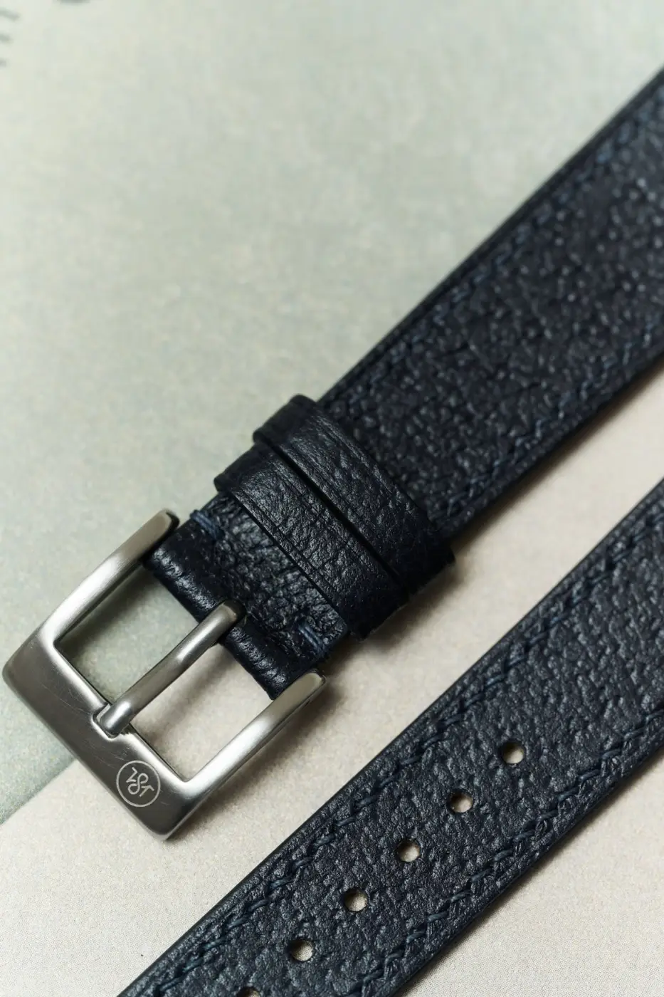 Vintage Tarzı Domuz Derisi Saat Kayışı - Navy Slimline - Hazır Stok - Image 5