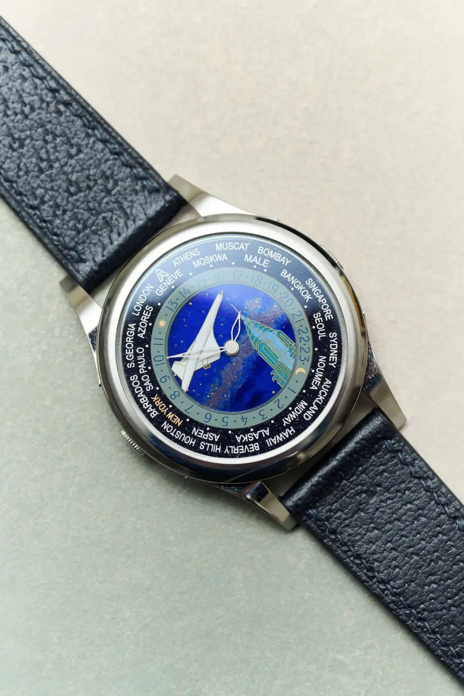 Vintage Tarzı Domuz Derisi Saat Kayışı - Navy Slimline - Hazır Stok - Image 3