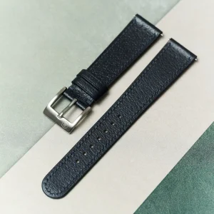 Vintage Tarzı Domuz Derisi Saat Kayışı - Navy Slimline - Hazır Stok