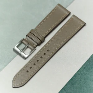 Slimline Saffiano Keçi Derisi (Chevre) Kayış - Vizon - Hazır Stok