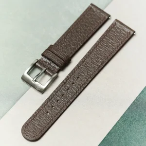 Vintage Tarzı Domuz Derisi Saat Kayışı - Kahverengi Slimline - Hazır Stok