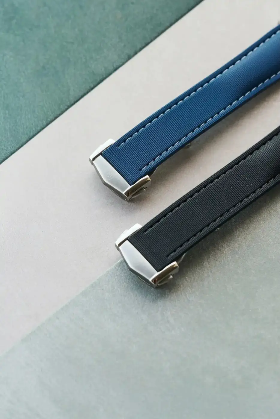 Stitched AquaFlex Rubber Deployant Strap - Black - Image 6