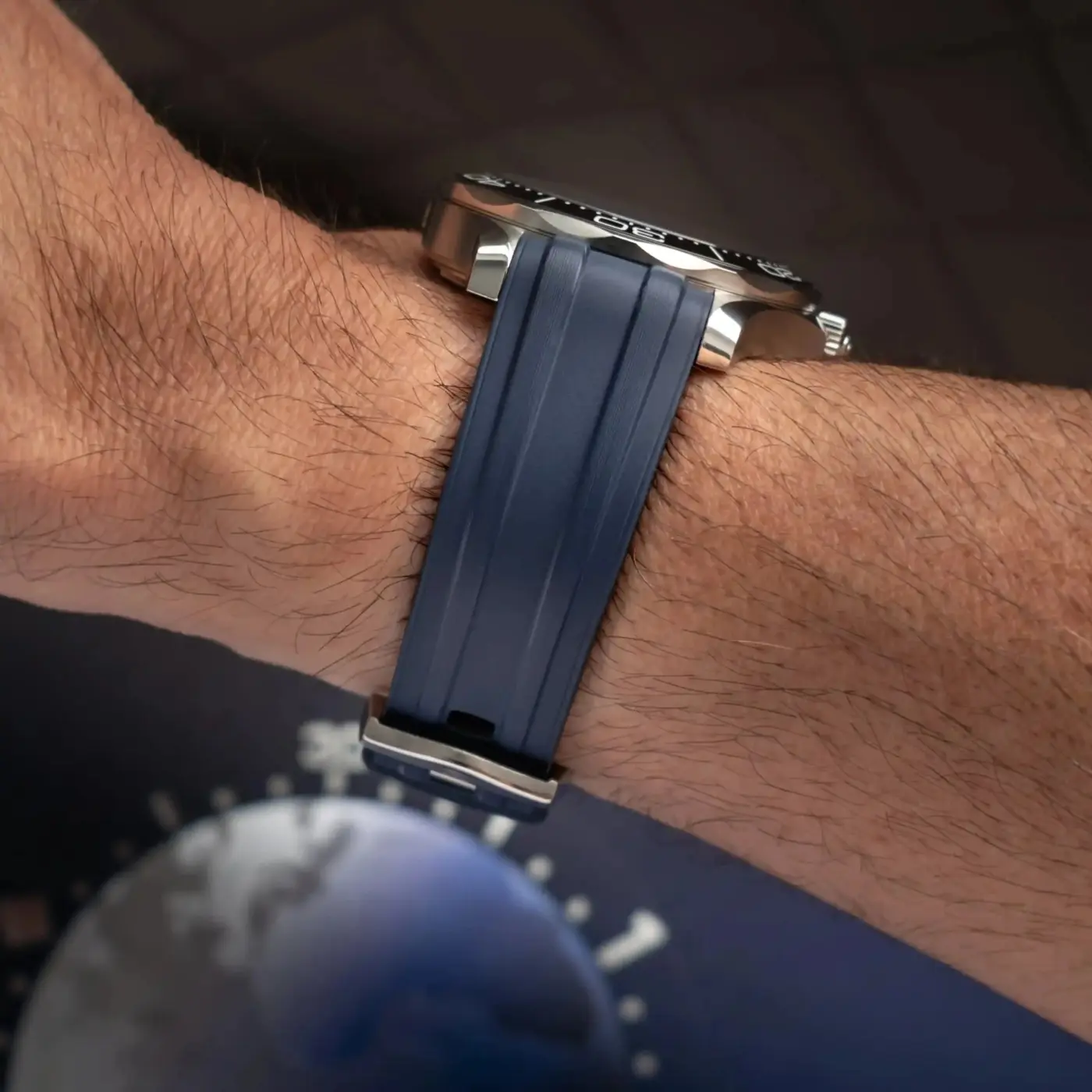 Omega Seamaster 300 Classic Rubber Strap - Navy Blue - Image 3
