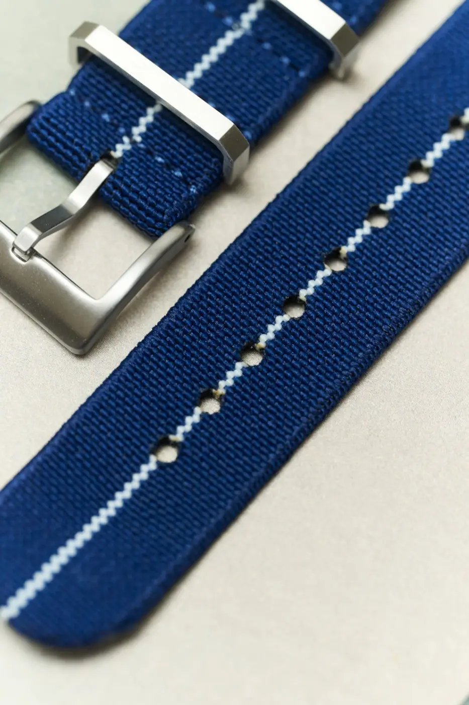FieldFlex - İki Parça Naylon Kayış, Navy & Beyaz - Image 4