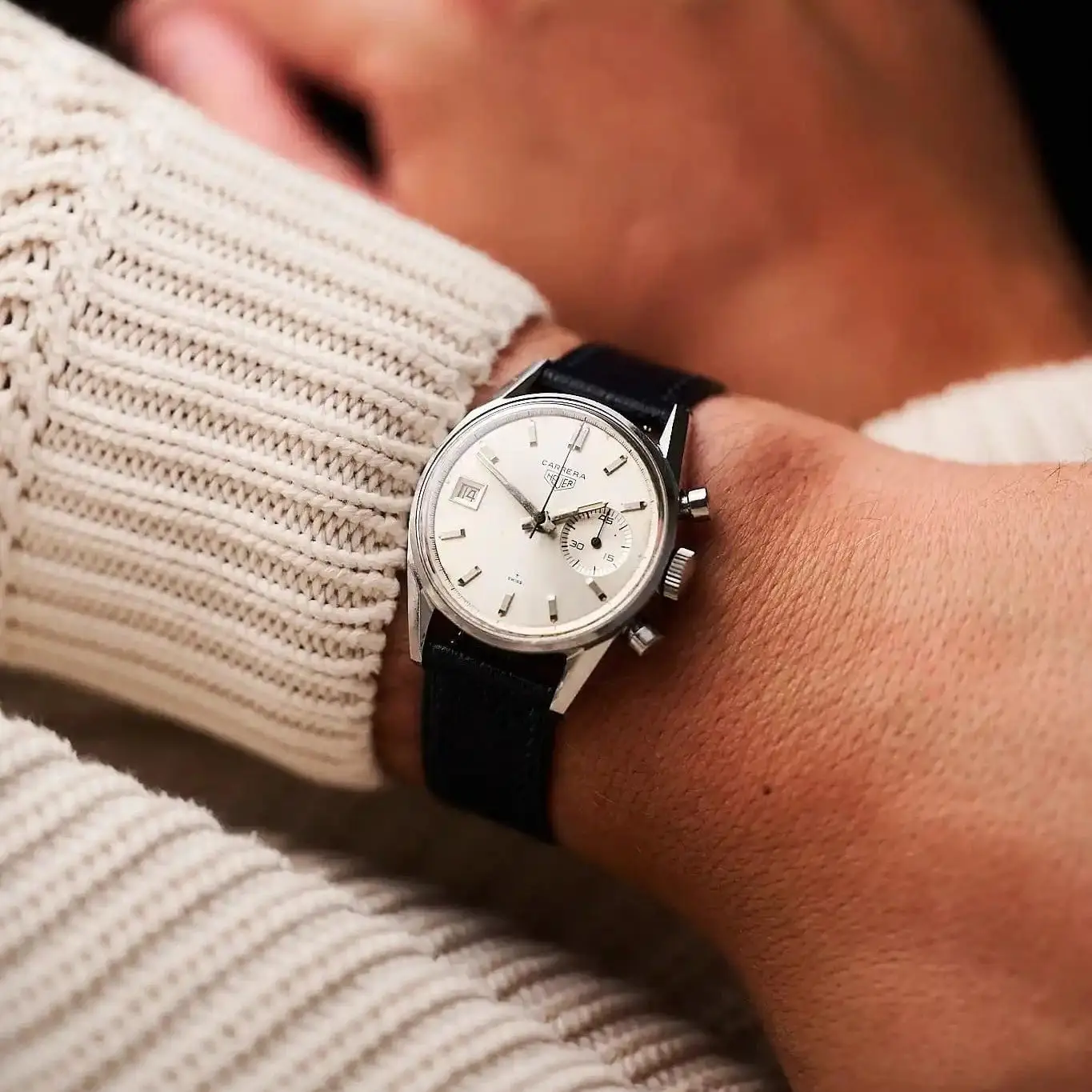 Vintage Tarzı Domuz Derisi Saat Kayışı - Navy Slimline - Hazır Stok - Image 6