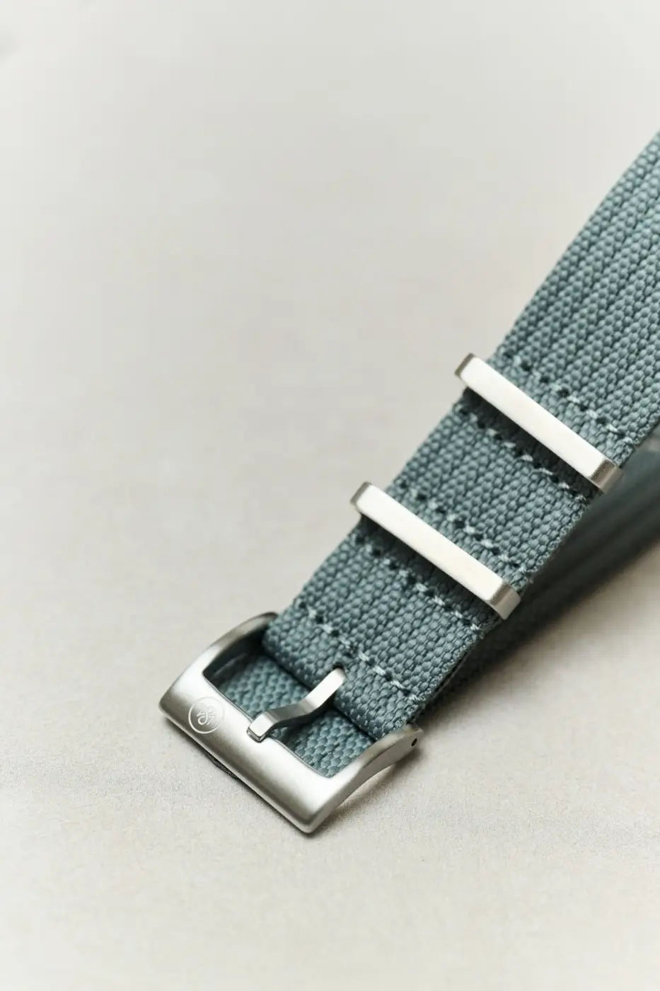 Pleated Kumaş Military Saat Kayışı - Gri - Image 4