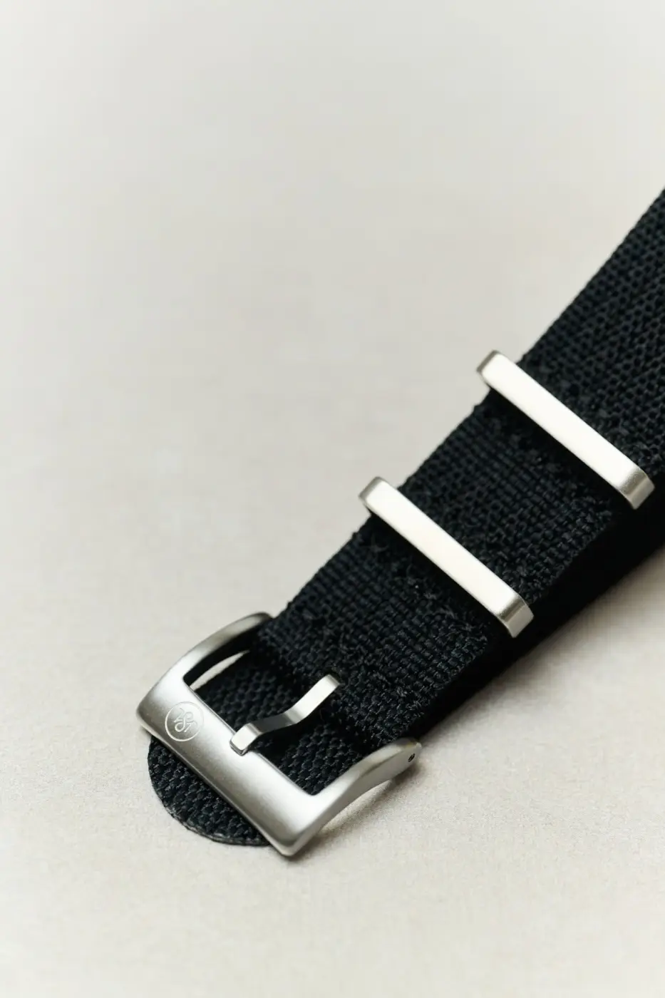 Pleated Kumaş Military Saat Kayışı - Siyah - Image 4