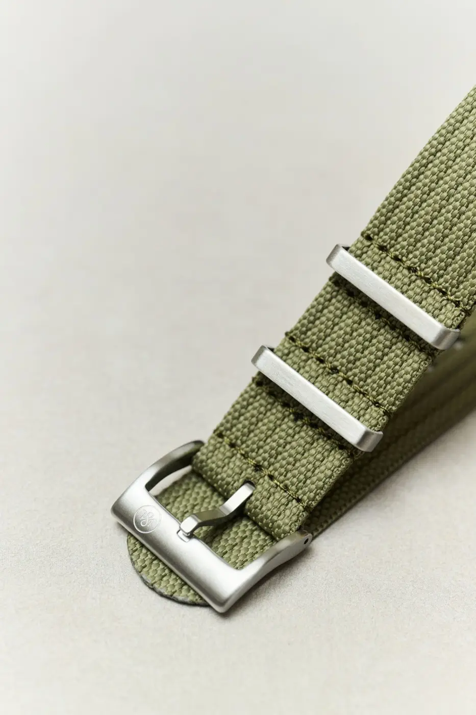 Pleated Kumaş Military Saat Kayışı - Zeytin Yeşili - Image 4