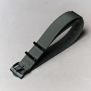 Premium Ribbed Kumaş Saat Kayışı - Graphite Gri PVD