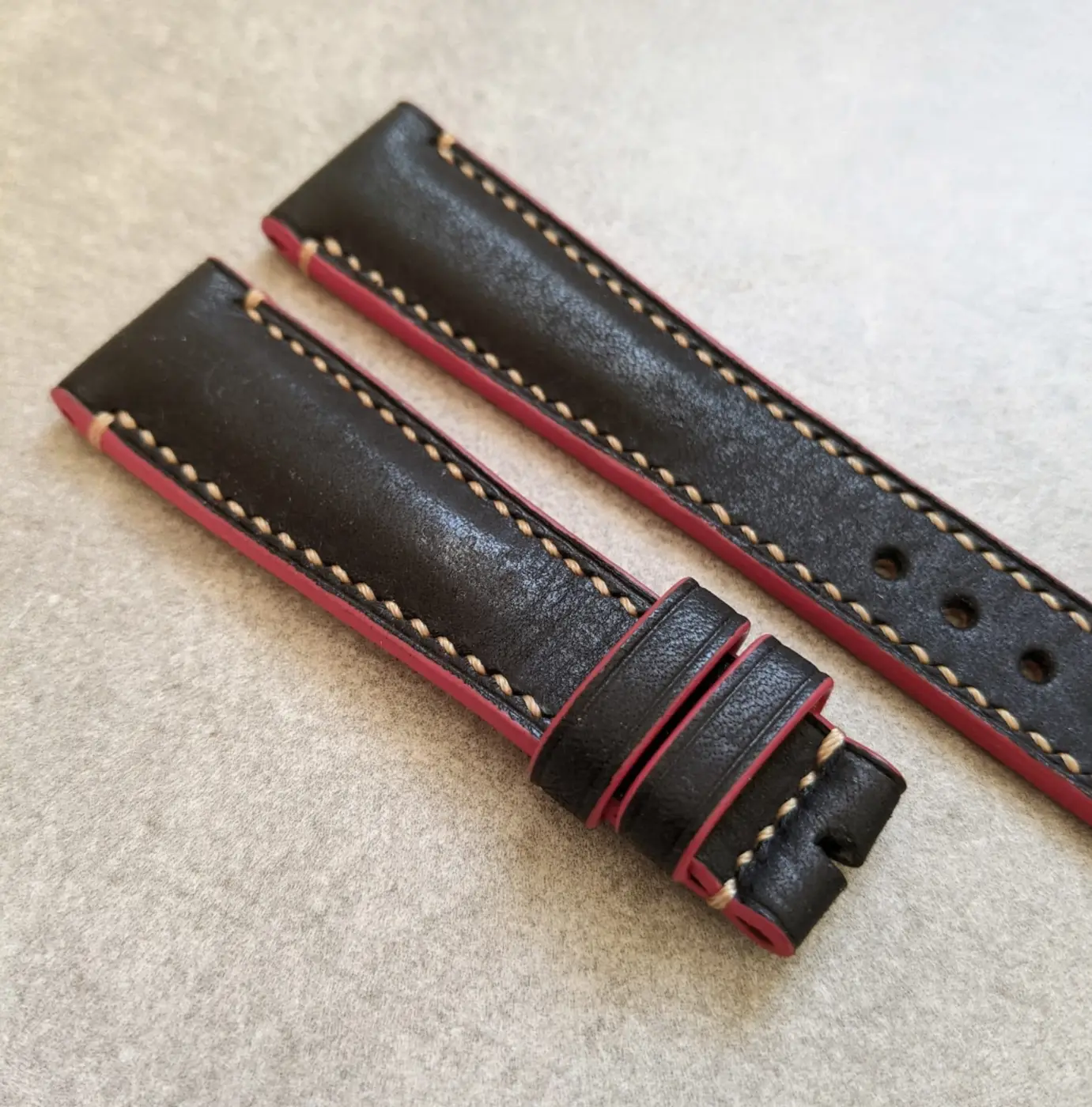 Pueblo Leather Strap - Black, Red & Gold - Image 3