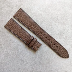 Pebbled Dana Derisi Kayış - Elephant Gri - ile Matching Dikiş