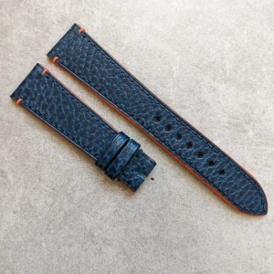 Pebbled Kayış - Lacivert - Turuncu Lug stitches & Edges