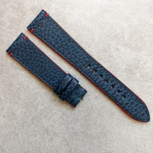 Pebbled Kayış - Lacivert - Kırmızı Lug stitches & Edges