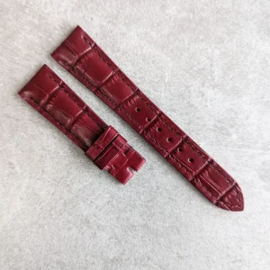 Kabartma Timsah Saat Kayışı - Oxblood