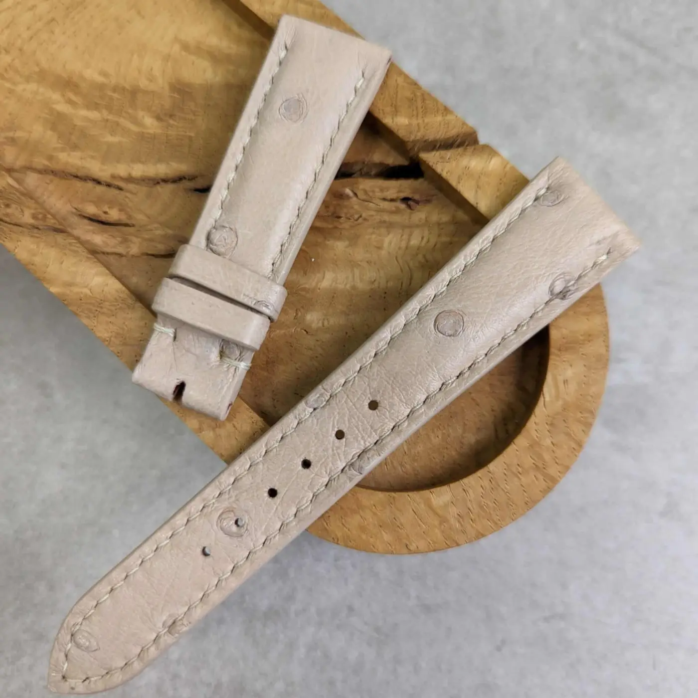 Ostrich Belly Watch Strap - Cream - Image 2