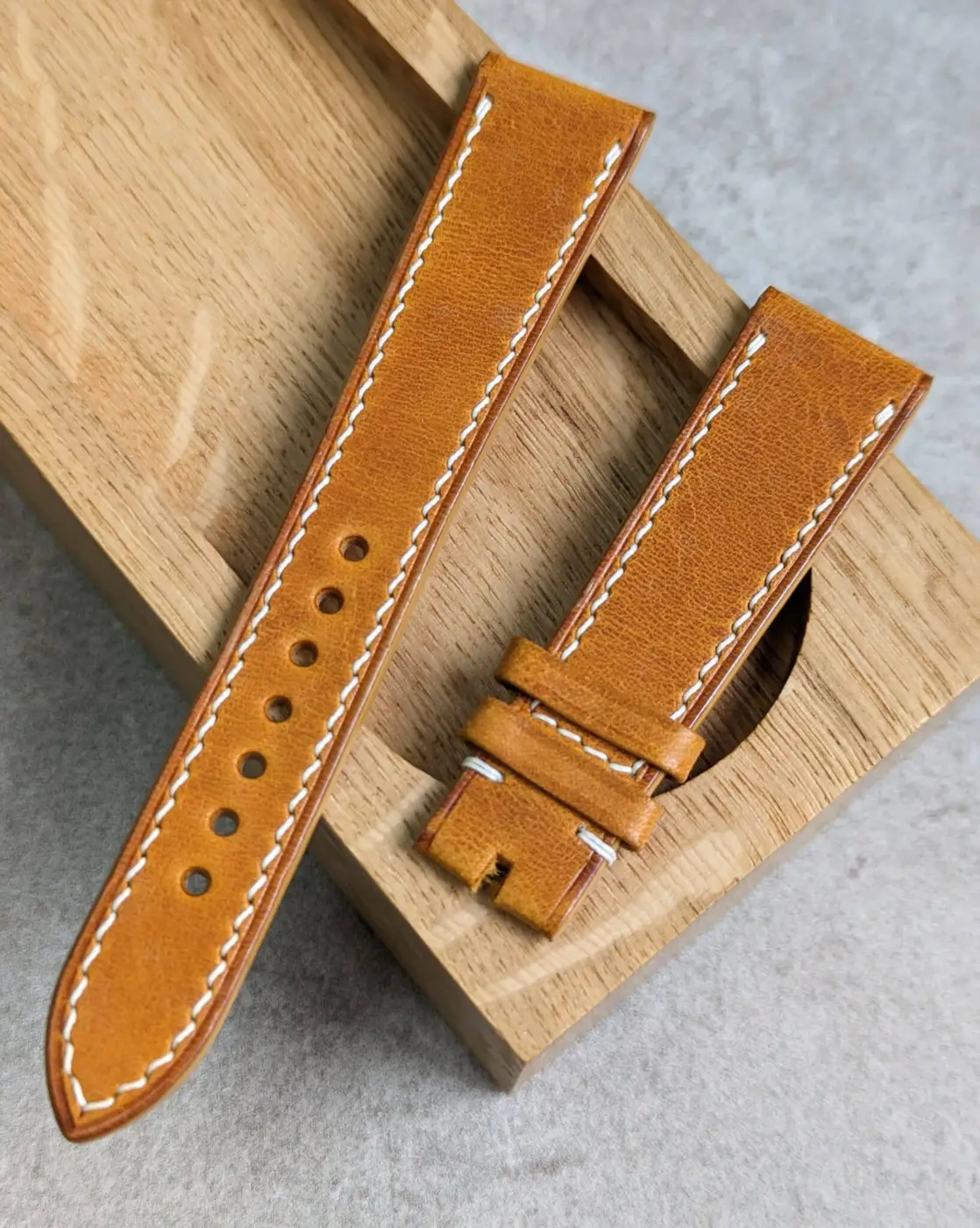 Badalassi Wax Strap - Golden Tan W/Cream stitch - Image 2