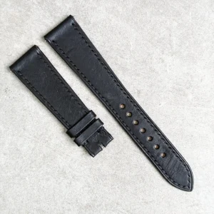 Badalassi Wax Strap - Black Flat W/Matching stitching