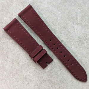 Nubuk Deri Saat Kayışı - Claret