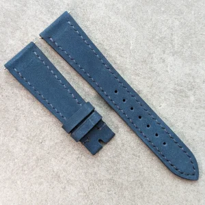 Nubuk Deri Saat Kayışı - Denim Mavi