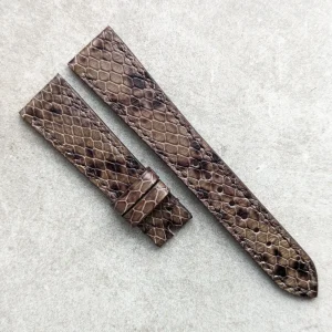Embossed Piton Saat Kayışı - Kahverengi