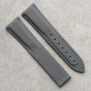 Omega-Tarzı Katlanır Toka Yelken Bezi Saat Kayışı - Gri