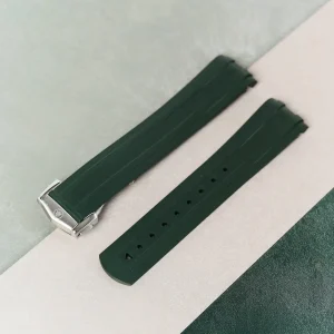 Omega Seamaster 300 Katlanır Toka Kauçuk Kayış - Yeşil