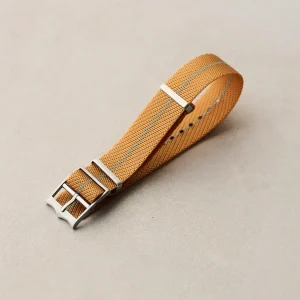 Woven Naylon Single Pass Kayış - Gold & Haki