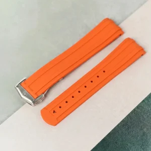 Omega Seamaster 300 Katlanır Toka Kauçuk Kayış - Turuncu