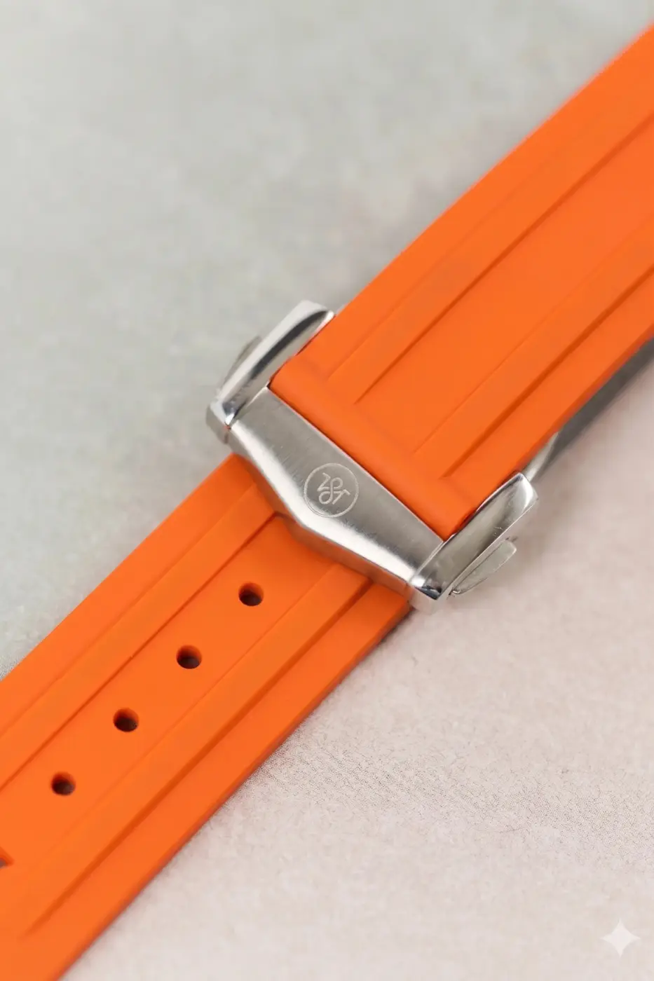 Omega Seamaster 300 Katlanır Toka Kauçuk Kayış - Turuncu - Image 4