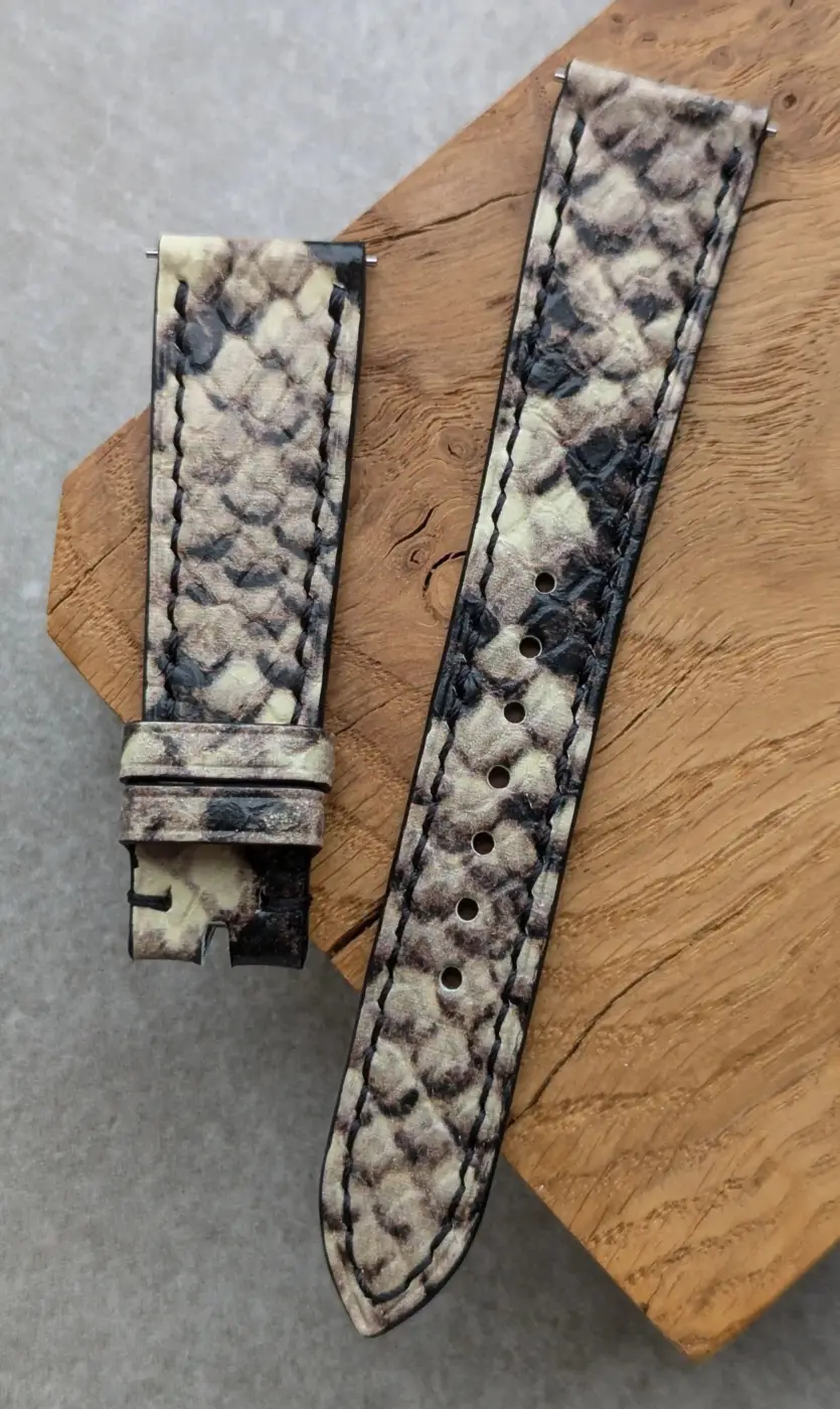 Embossed Piton Saat Kayışı - Naturel - Image 3