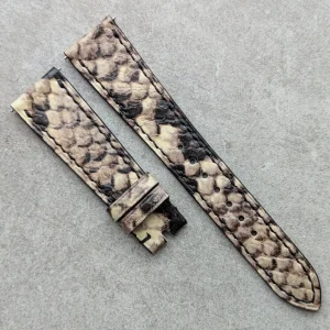 Embossed Piton Saat Kayışı - Naturel