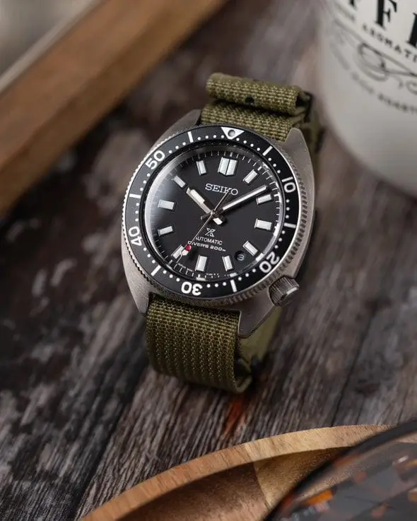Premium Ribbed Kumaş Saat Kayışı - Asker Yeşili PVD - Image 6
