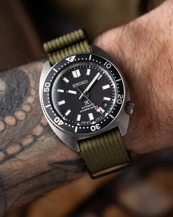 Premium Ribbed Kumaş Saat Kayışı - Asker Yeşili PVD - Image 5